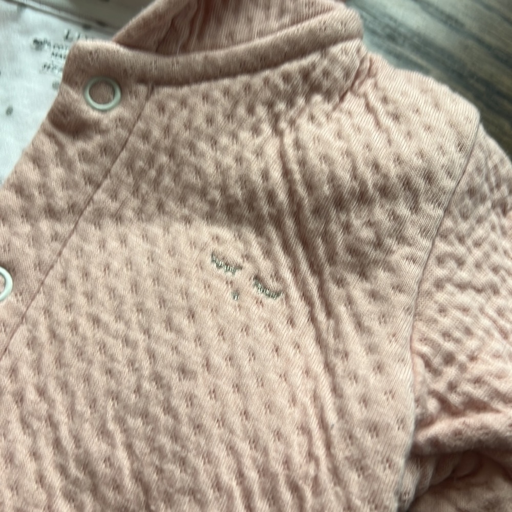 Livly easter bunny cardigan sweater 6-9 months baby light pink cream cotton - Picture 4 of 6